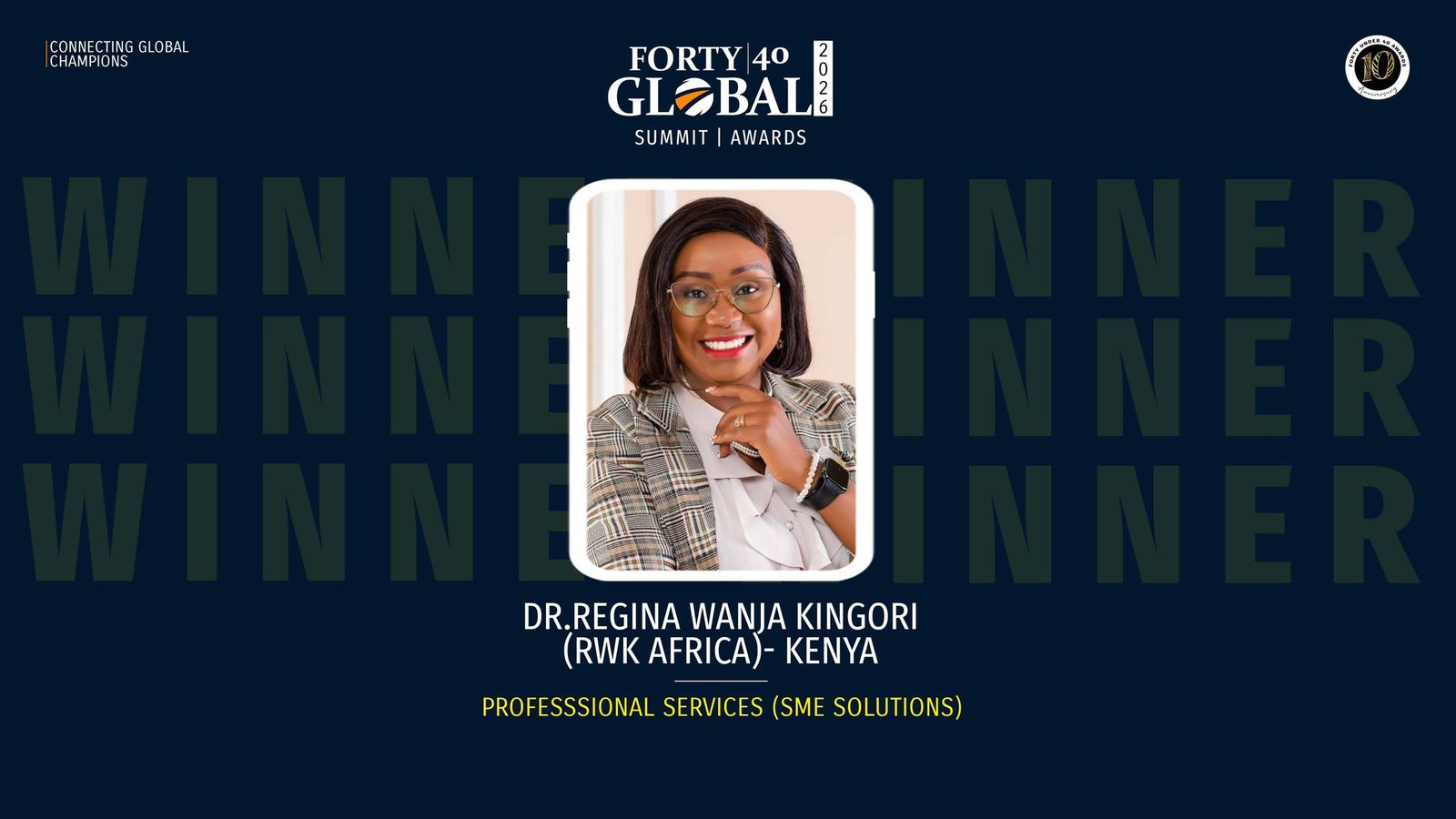 Forty under 40 Global Winner 2026
